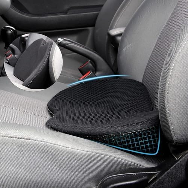 Wedge Car Seat Cushion, Memory Foam Car Truck Coccyx Seat Pillow for Driving - Sciatica and Back Pain Relief - Heightening Wedge Cushions for Car Driver Office Lumbar Tailbone Support image number 2