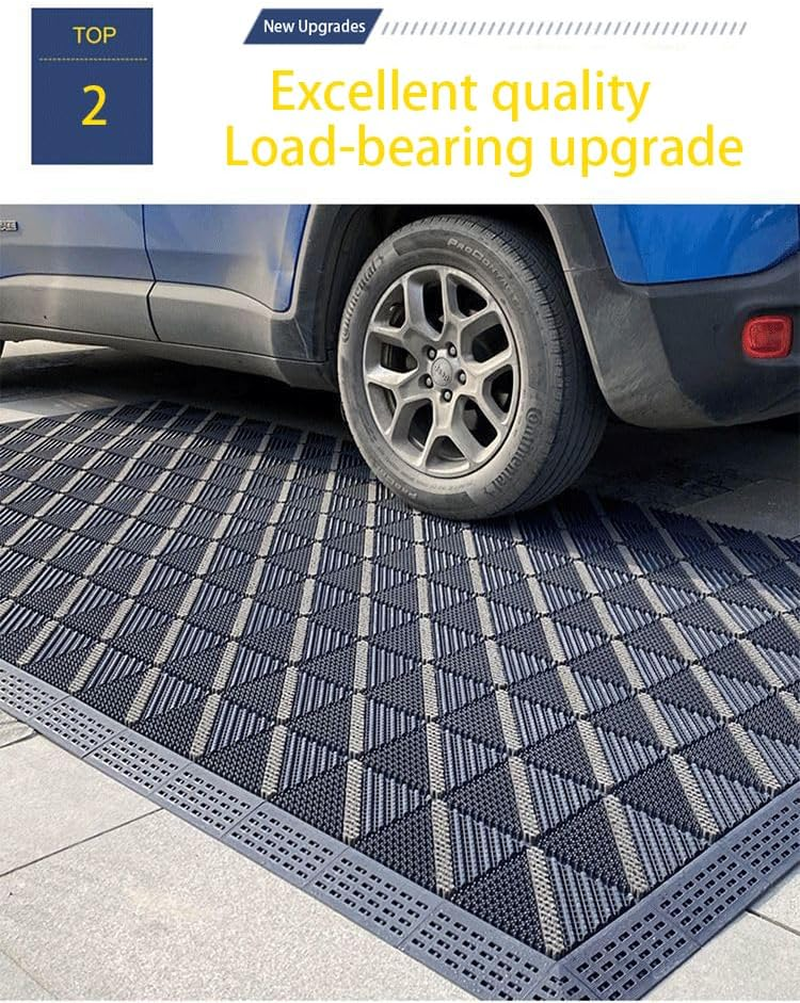 Virellisee Outdoor Front Door Mat, 60X90Cm/23.6"X35.4", Washable Interlocking Outdoor Floor Mat, Non-Slip Rubber Backing, Durable Welcome Mat for Home Entrance, Floor, Porch, Garage, Office (Gray) image number 6