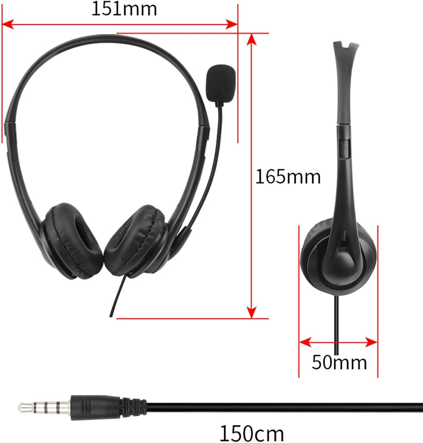 Corded Headphones Computer Laptop Earphones with 3.5Mm Hearing Plugs Are Lightweight for Music Studies and Recalls Hearing Equipment image number 5