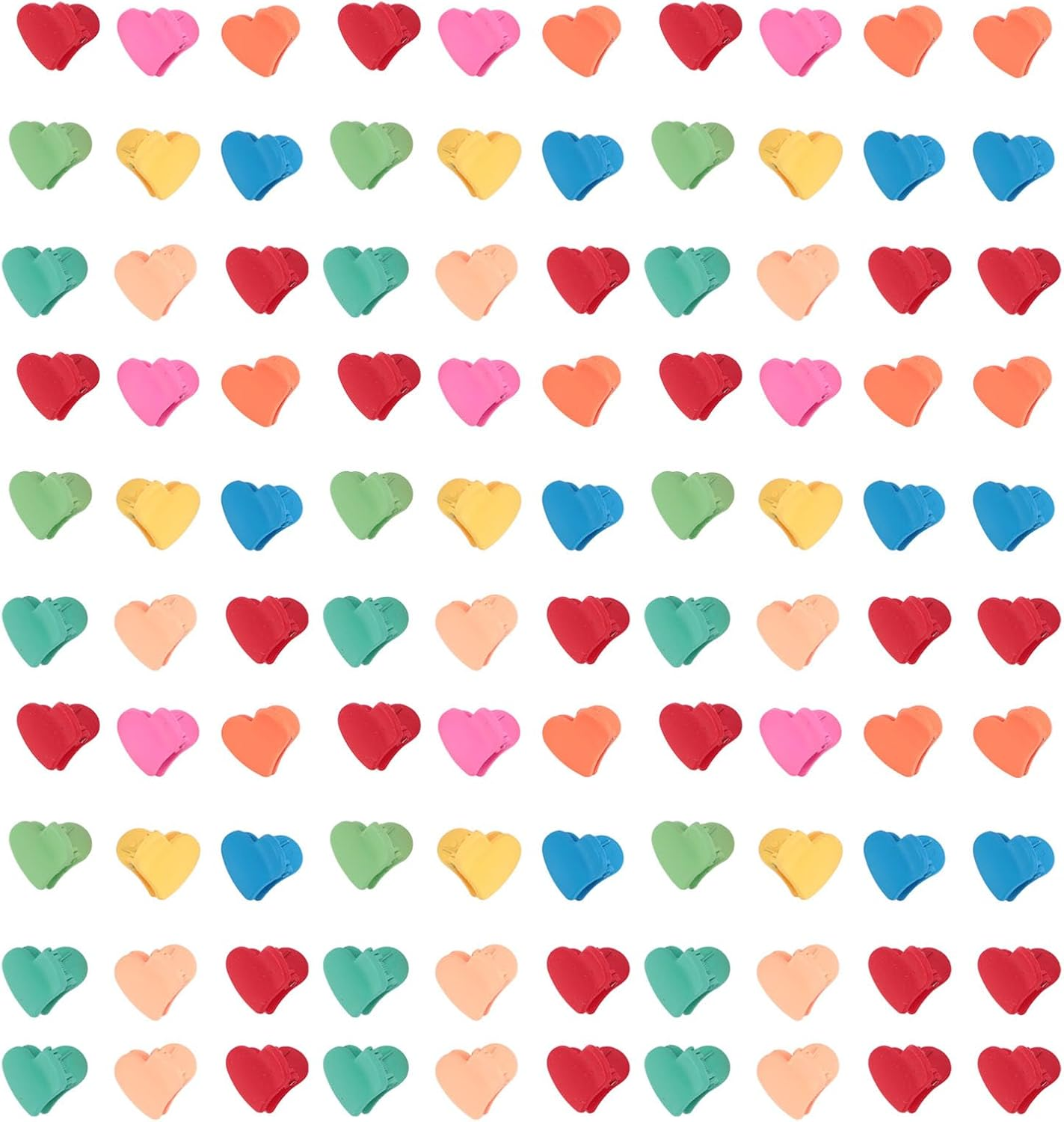 100Pcs Mini Claw Clips, Heart Shape Tiny Cute Hairpin Hair, Accessories Children Colorful Hair Clamps for Your Child'S Daily and Special Situation Styling Needs