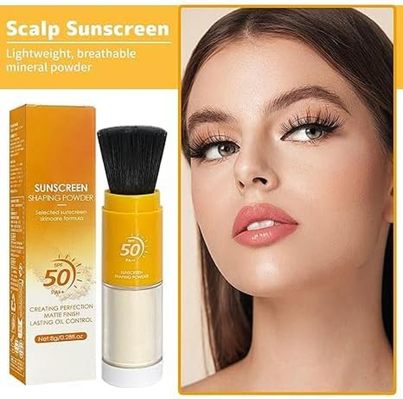 Powdered Sunscreen for Scalp, Oil Control Natural Matte Finish, Lasting Lightweight Breathable, Suitable for All Skin Types(0.28 Oz) image number 4