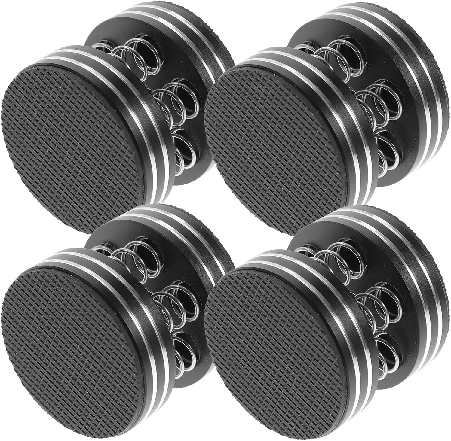 STAHAD 4Pcs Black Speaker Isolation Feet Pads Spring Vibration Dampers for Hifi Audio Equipment Subwoofer Stand Pads Soundproof Shock Absorption Feet for Home Audio Systems image number 3