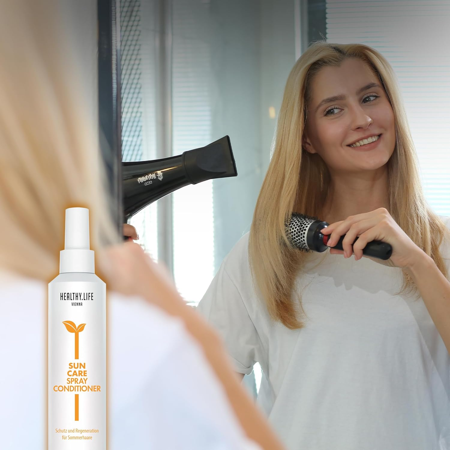 HLV Hair Care Spray with UV Protection, Sun Care Conditioner Spray, Vegan Hair Care with Panthenol & Agave, Protection against Sun and Salt Water, for Moisture and Combable, Smooth Hair (200 Ml) image number 6