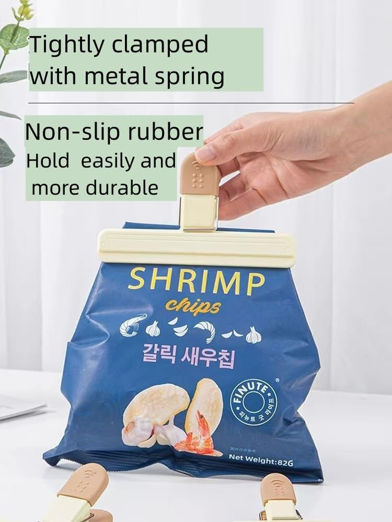8Pack Large Chip Bag Clips - Assorted Sizes Food Bag Clips Plastic Heavy Seal Grip Perfect for Air Tight Seal Grips on Coffee, Food & Bread Bags, Office Kitchen Home Usage image number 3