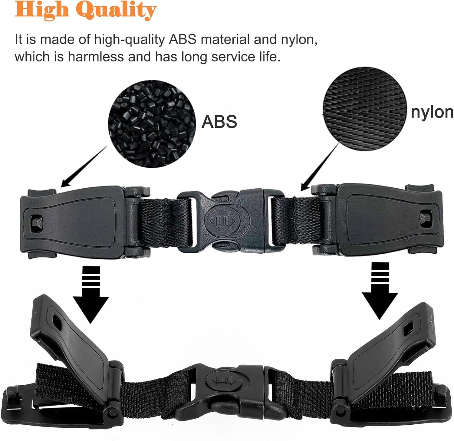 2 PCS Car Safety Seat Strap Clip, Car Seat Chest Clip Buckle, Compatible with Seat, Stroller, High Chair image number 5