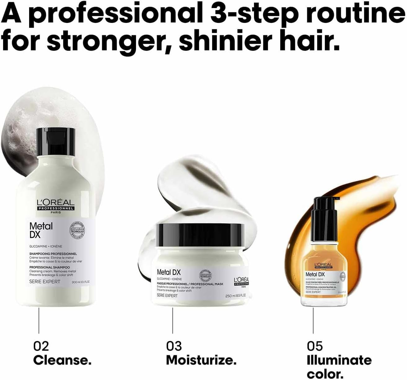 L'Or&eacute;al Professionnel Hair Shampoo for Colour Treated Hair, Radiant Colours & Shine, Series Expert, Metal DX Shampoo, 300 Ml image number 1