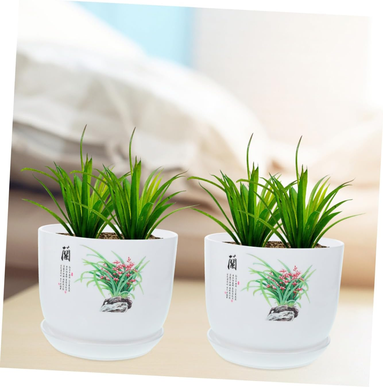 2Pcs Resin Plant Pots Indoor Planters Drainage Garden Supplies Plant Nursery Pots for Home Decor image number 6