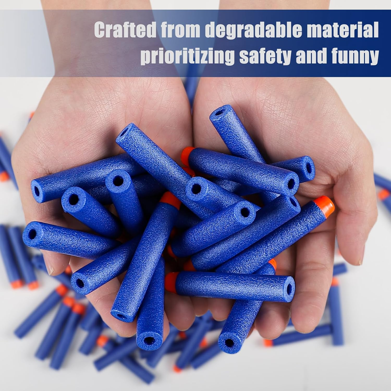 Refill Darts Bullets Compatible with Nerf Guns N-Strike Elite Series, Refill Darts Premium Foam Bullets Pack with Portable Storage Bucket