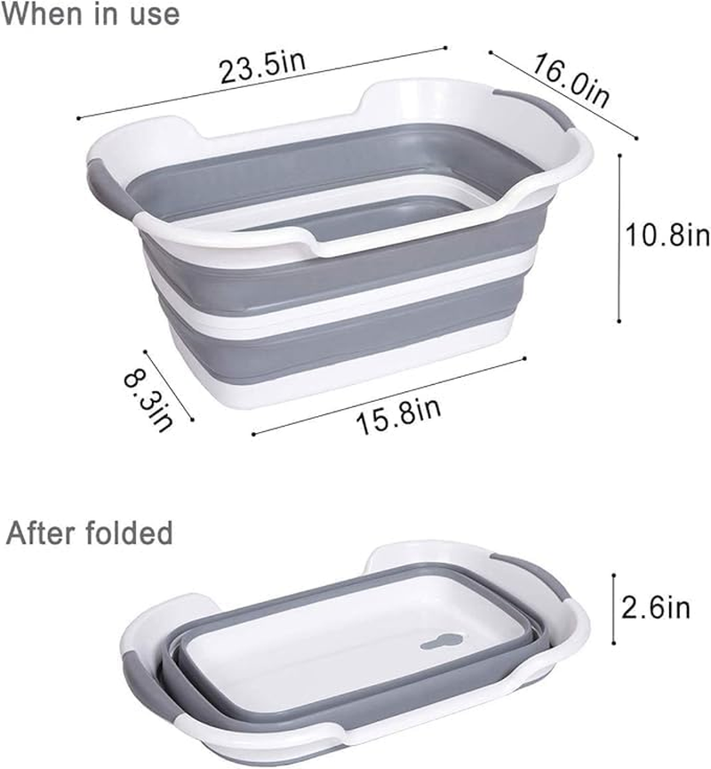 Multi-Functional Collapsible Dog Bathtub with Drainage Hole, Portable Foldable Small Pets Bathtub, Washing Tub Bathing Tub for Puppy Small Dogs Cats (Gray) image number 2