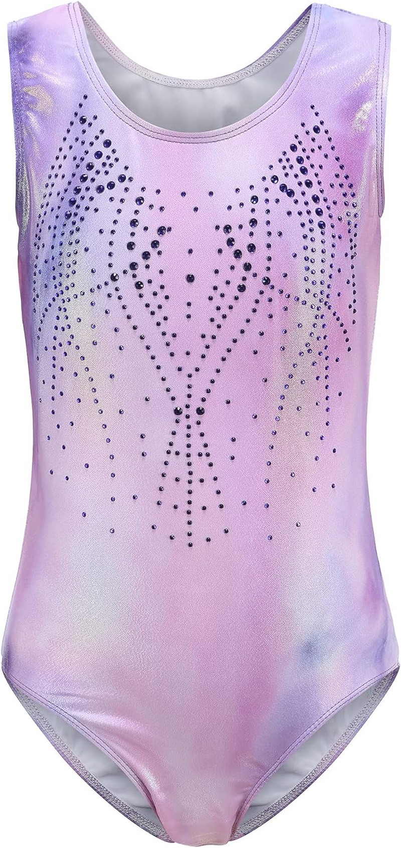 KEOYA Gymnastics Leotards for Girls Gradient Color Sparkle Dance Leotard Sleeveless Dancewear Athletic Ballet Leotards Kids image number 1