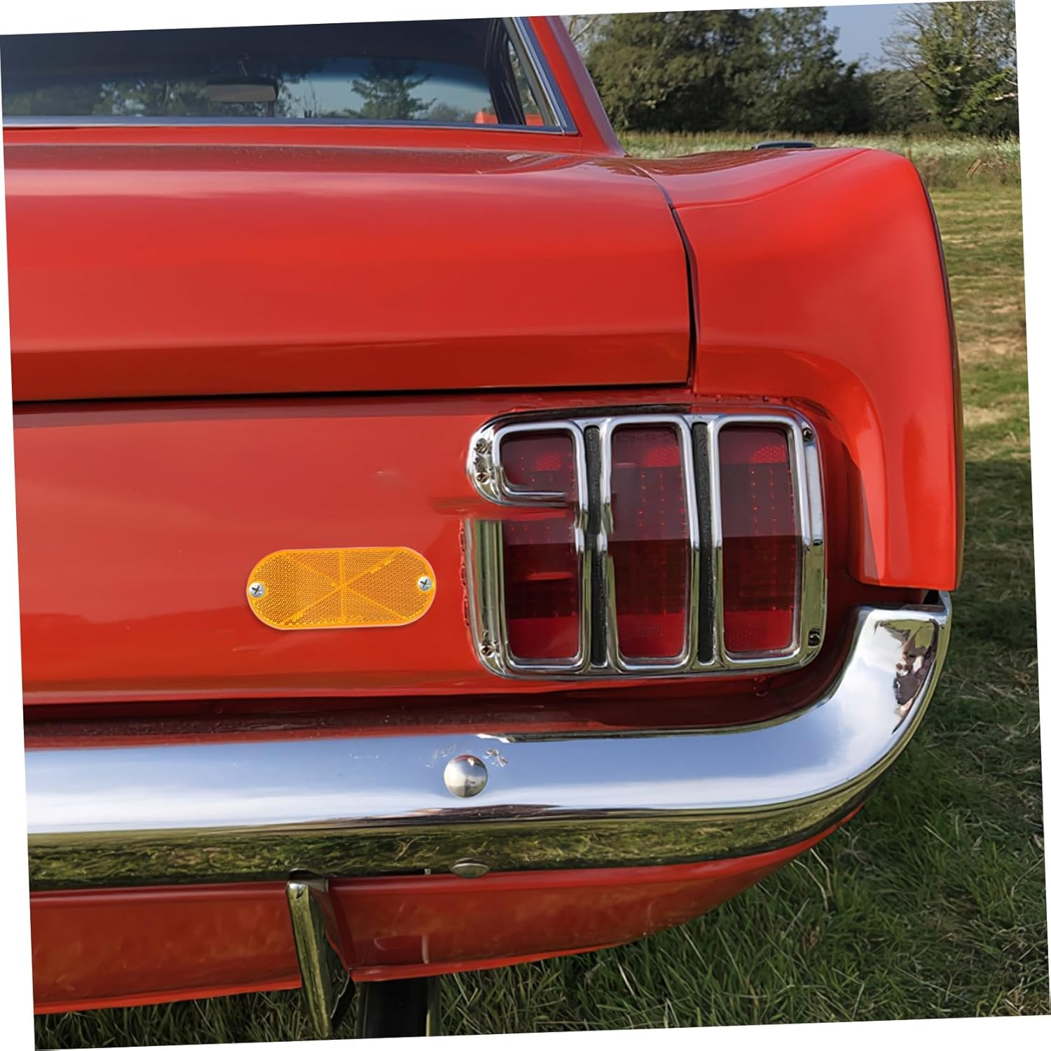 Abaodam 10Pcs Trailer Reflector Markers Oval Amber Post Reflectors for Driveway Gates Mailbox Safety Enhanced Night Visibility Easy Install image number 2