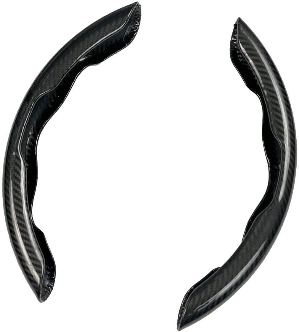 AUTOXBERT Carbon Fiber Car Steering Wheel Cover Universal Sports Steering Wheel Cover Anti-Skid Segmented Steering Wheel Protector Accessories (Black)