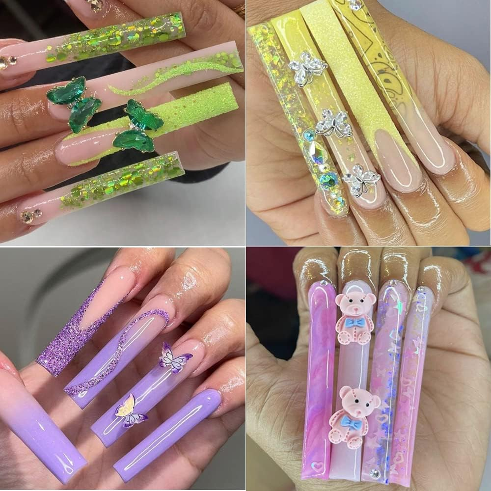 No C Curve 3XL Long Square Nail Tips for Acrylic Nails Professional, SWETIDY 360PCS Clear Straight Flattened Half Cover False Nails Tips with Case for Nail Salons and Home DIY, 12 Sizes image number 3