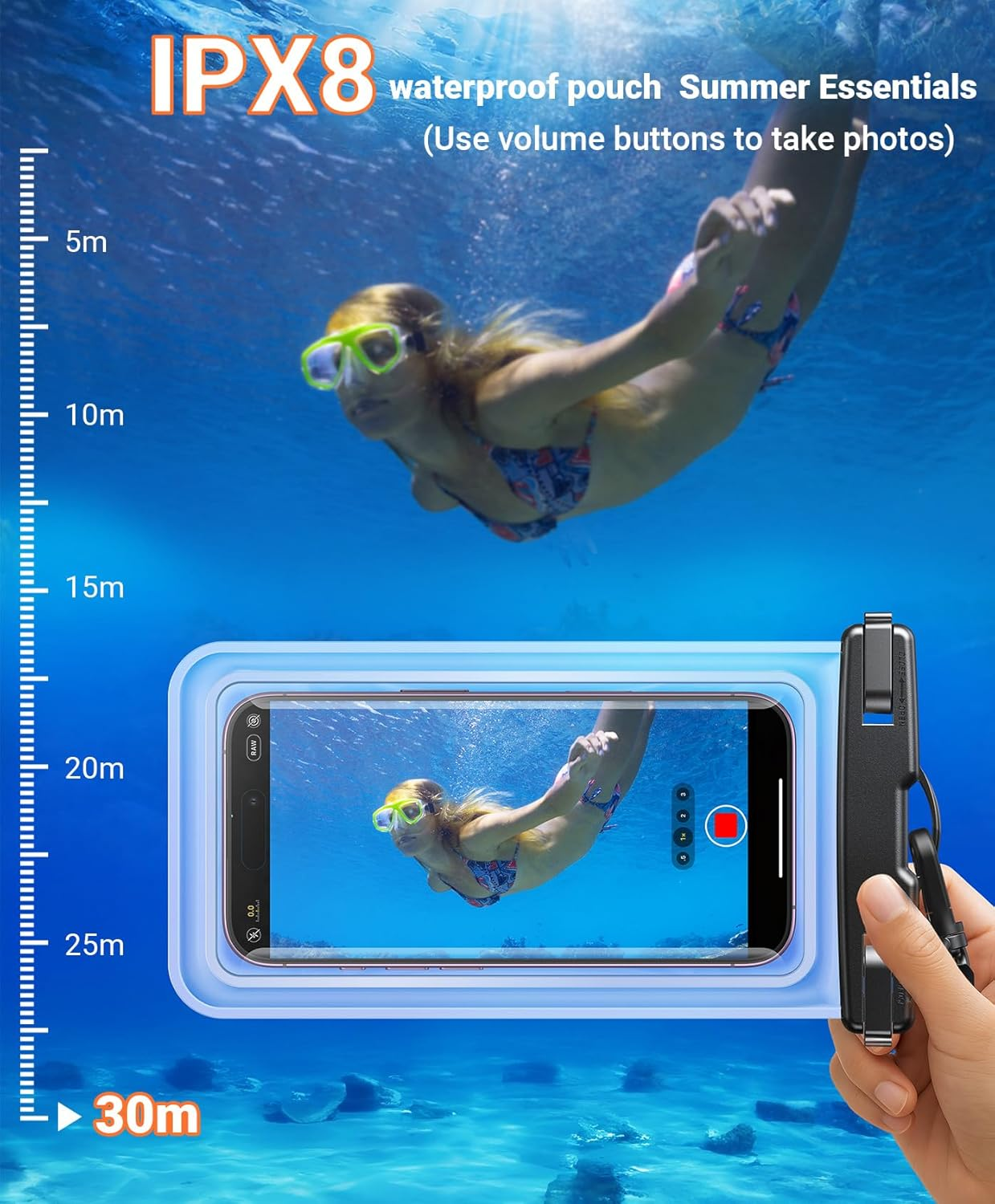 Coolpow【2 Pack】 Waterproof Phone Pouch Case【Easy Lock & Heavy Duty】 IPX8 Water Proof Phone Case Cellphone Dry Bag for Iphone 17 Pro Max16 15 14 13 12, S25 S24, 4-7" Cellphones Beach Essentials image number 1