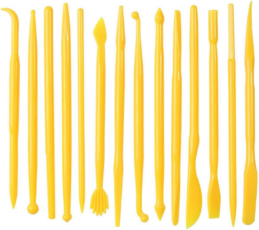 Clay Tools, 14-Piece DIY Plastic Polymer Carving Set Clay Kit Pottery Modeling for Carving, Styling, Embossing, Suitable for Children Adults image number 3