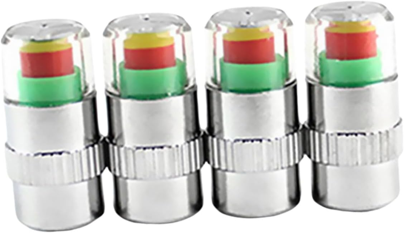 Iplusmile 4Pcs Car Tire Pressure Warning Caps Copper Core Sensor, Dust Caps Pressure Indicator for Vehicle Tyre Monitoring, Compatible Automotive Wheels for Safe Driving image number 4