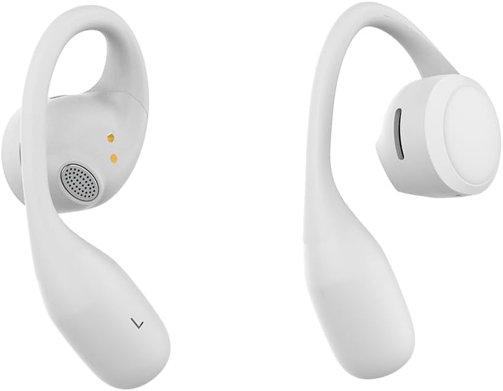 SPC Ether 2 Sense Wireless Open-Ear Bluetooth Headphones with Noise Cancellation, Long Battery Life (30 Hours), Microphone, Two Connection Options, IPX4 - White