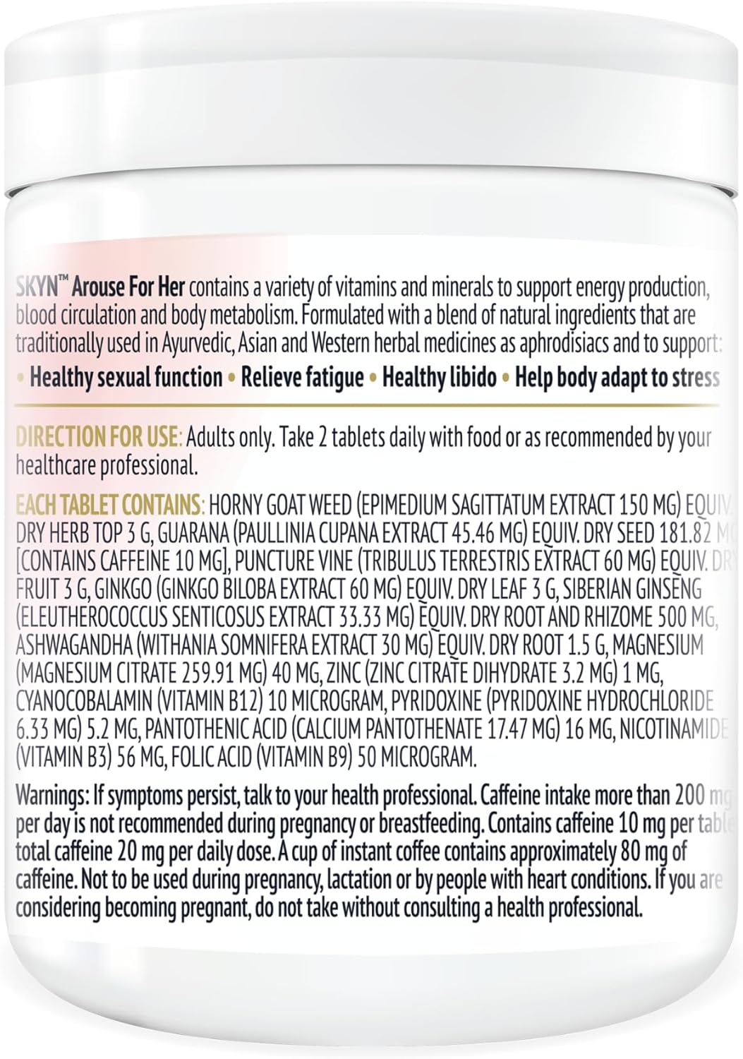 SKYN&trade; Arouse&trade; for Her Libido Supplements 60 Tablets