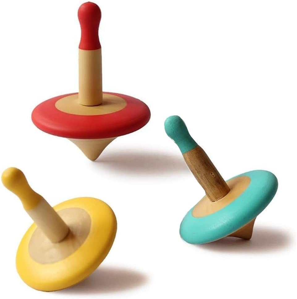 Shumee Wooden Spin Tops (3 Years+) - Curiosity & Fine Motor Skills (3 Pieces) image number 4