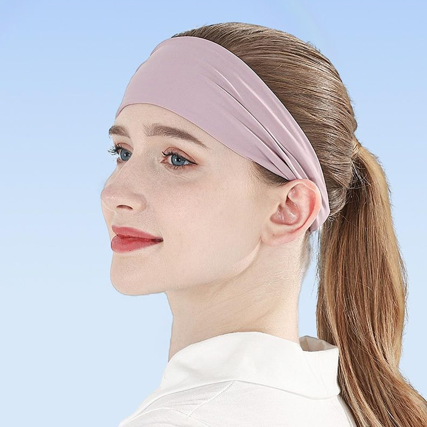 SILHOL Sport Headbands for Women 4 Pack, Elastic Soft Fabric Non Slip Hair Bands Hair Warp for Daily Workout Yoga Running Sports image number 6