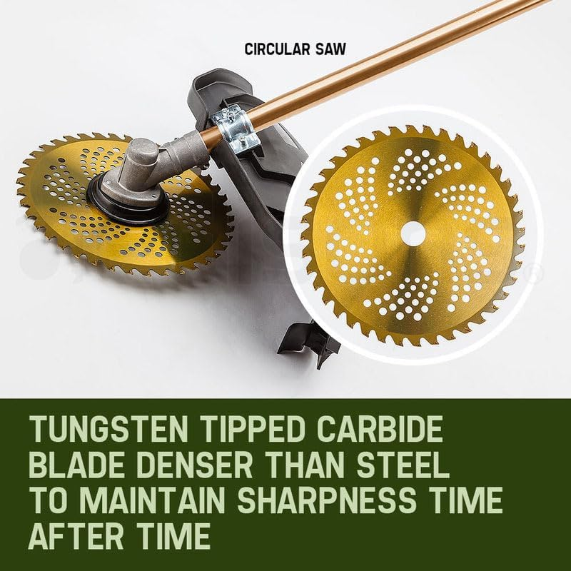 Baumr-Ag 65Cc 9In1 Long Reach Garden Multi-Tool, Pole Saw, Hedge & Line Trimmer, Brush Cutter, 12" Tree Trimming Pruning Chainsaw Bar, 2 Extension Shafts image number 4