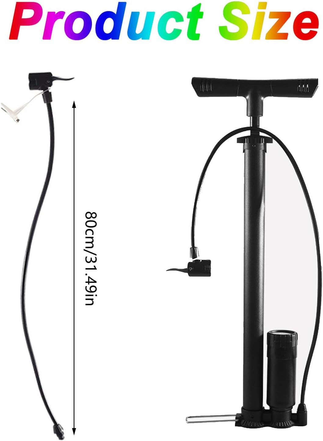 Mtxorvix Air Pump Replacement Hose, Inflator Extension Tube, Heat Resistant Anti-Freeze Inflation Hose, Pump Gas Pump Air Pump, Heat Resistant Leak Proof Inflation Tube 80Cm