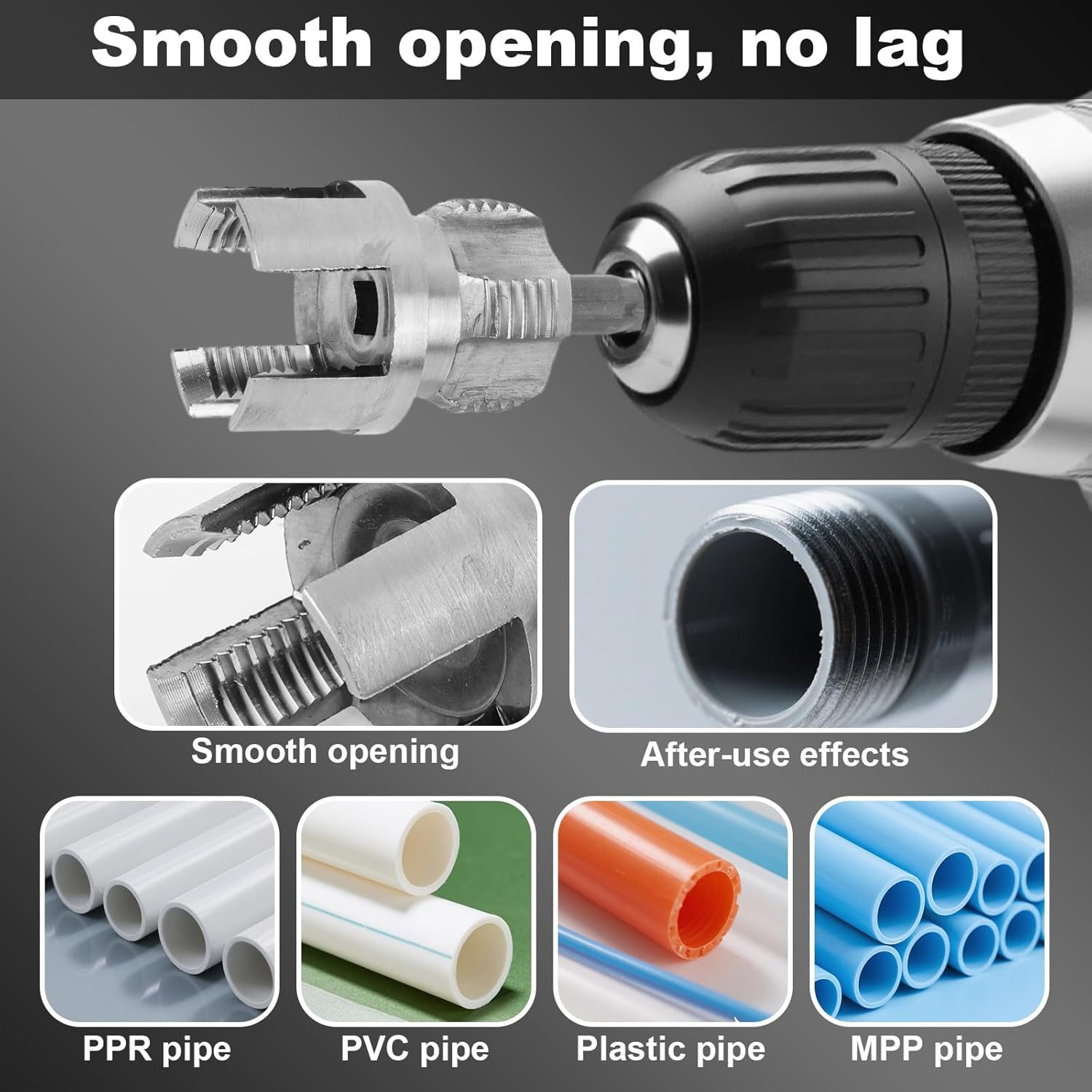 2Pcs Pipe Threading Tool, Dual-Function Integrated Internal & External Pipe Threading Tool Compatible with 1/2'' & 3/4'' Threader Kit for Home Repair image number 6