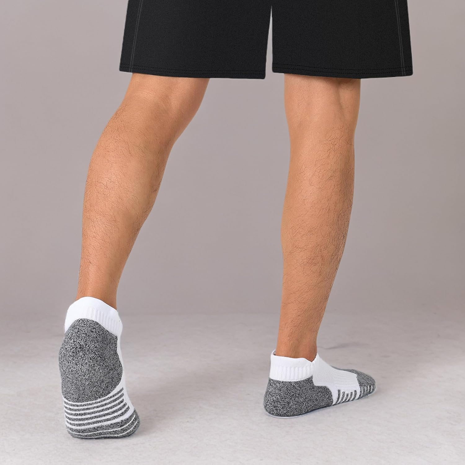 Closemate 6 Pairs Sport Trainer Ankle Socks for Men Low Cut Cotton Cushioned Tab Non-Slip Breathable Athletic Running Socks