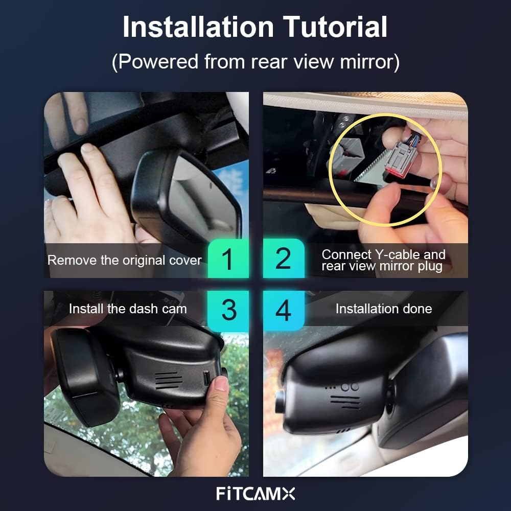 Fitcamx 4K Dash Cam Suitable for Land Rover Discovery 4 2011 2012 2013 2014 2015 2016 SE S HSE P300 (Model B/L462), OEM Style, 2160P UHD Video Wifi APP, Loop Recording G-Sensor, Plug & Play, 64GB Card image number 4