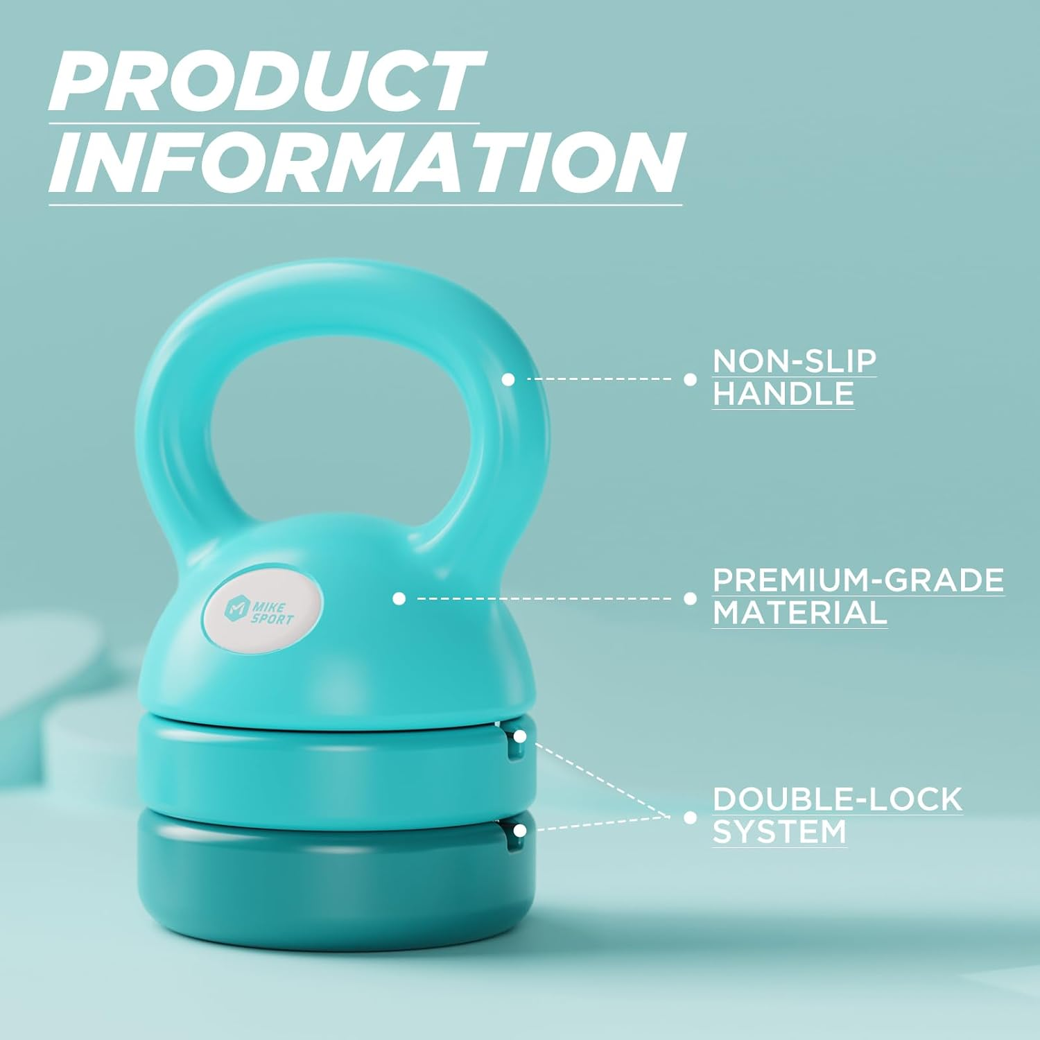 MIKE SPORT Adjustable Kettlebell Sets 3 in 1 (5Lb-12Lb) for Home Gym,Fitness,Workouts,Strength Training Equipment Exercise,Kettle Bell Weights Ideal for Beginners, Men,Women,Kids,Dumbbell Set image number 4