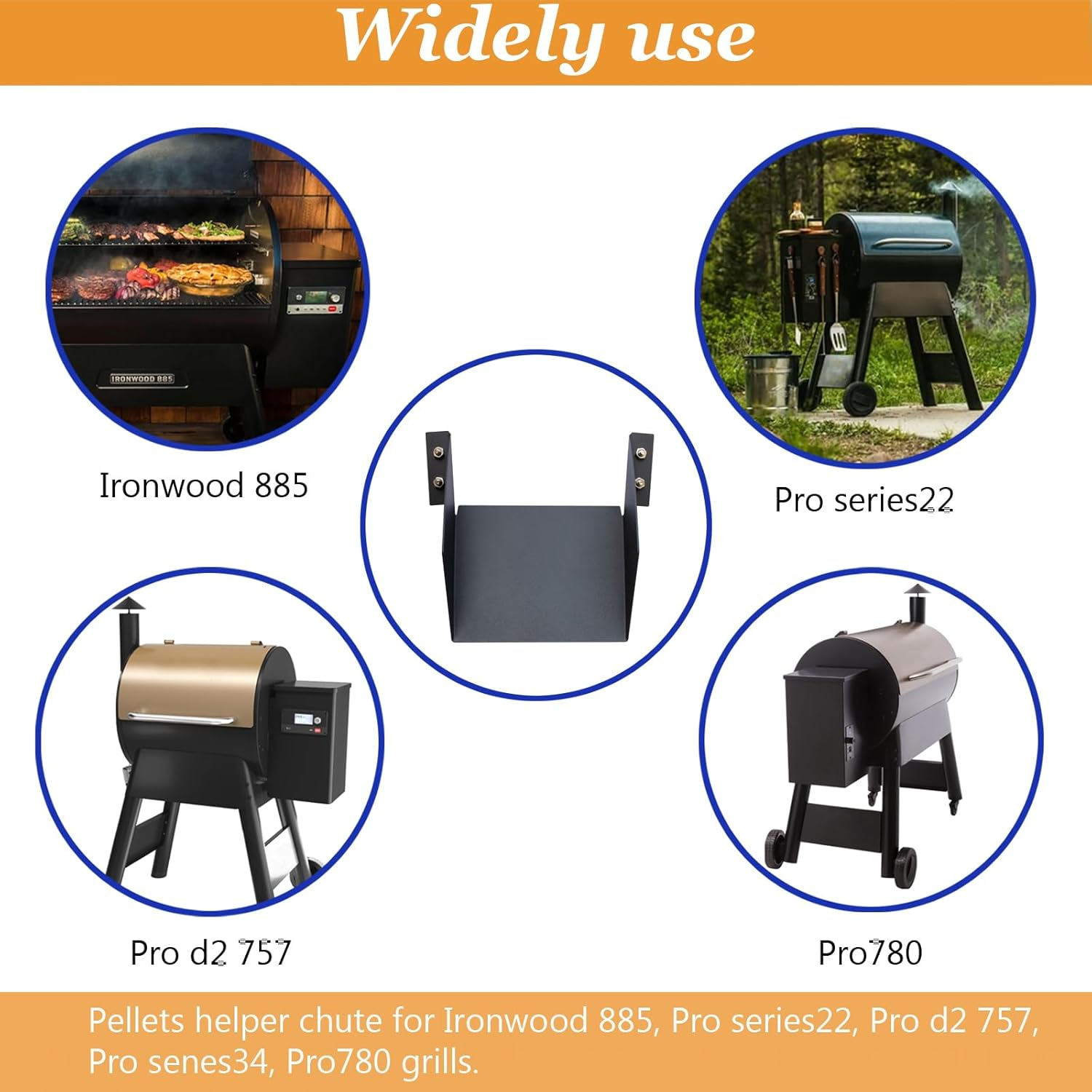 Pellet Helper Chute for Traeger Pellets Grill, Magnetic Pellet Helper Chute for Pellet Smoker, Accessories for Traeger Smoker Grill Ironwood 885, Pro Series 34, Pro Series 22, Pro D2 575, Pro 780 image number 4