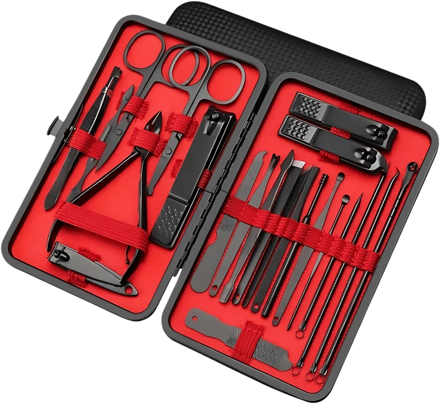 EZONEDEAL Manicure Pedicure Nail Clipper Set - 23 in 1 Stainless Steel Professional Manicure Pedicure Kit,Nail Kit with Black Travel Case image number 1