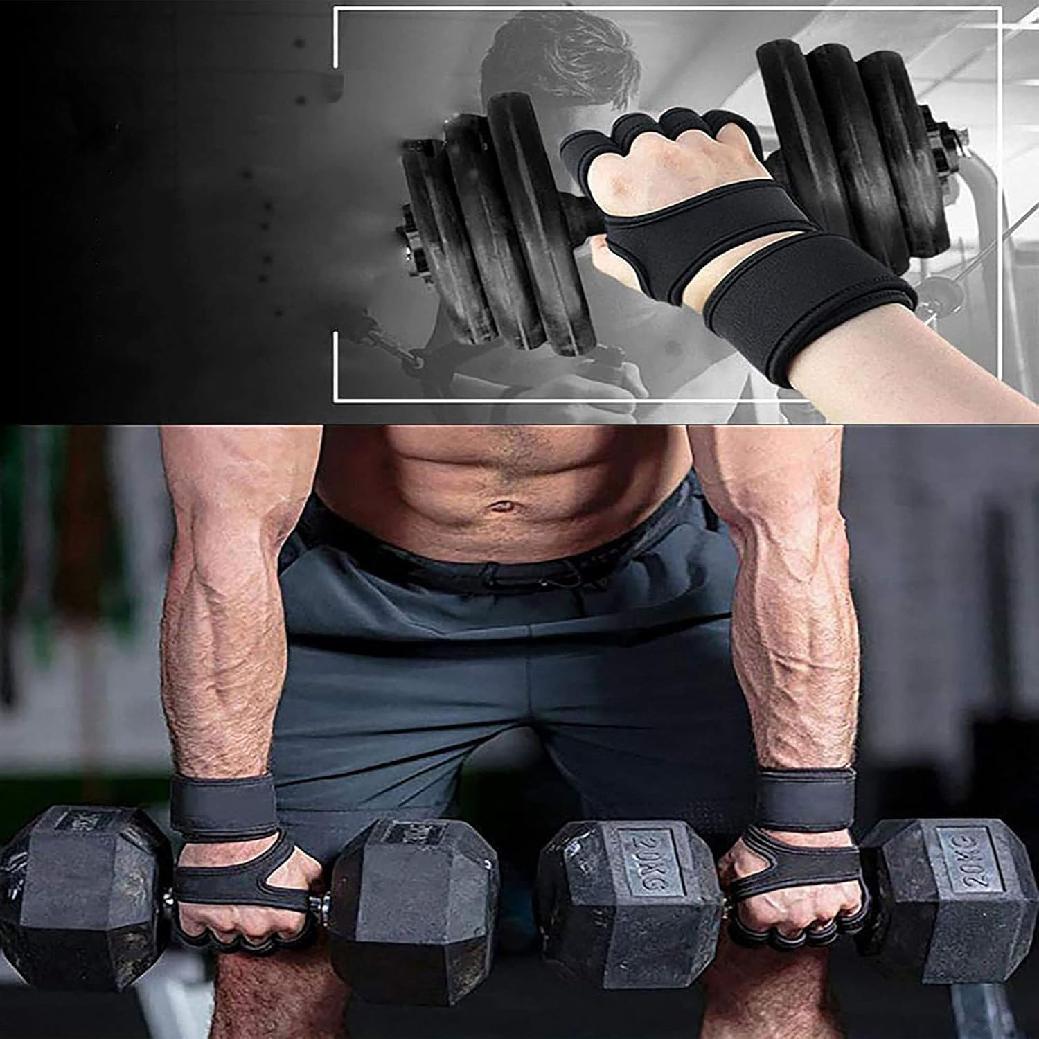 Professional Gym Gloves for Weight Lifting - Anti-Slip & Breathable Lifting Straps with Ventilated Back, Wrist Support for Pull-Ups, Squats, Deadlifts & Gym Training