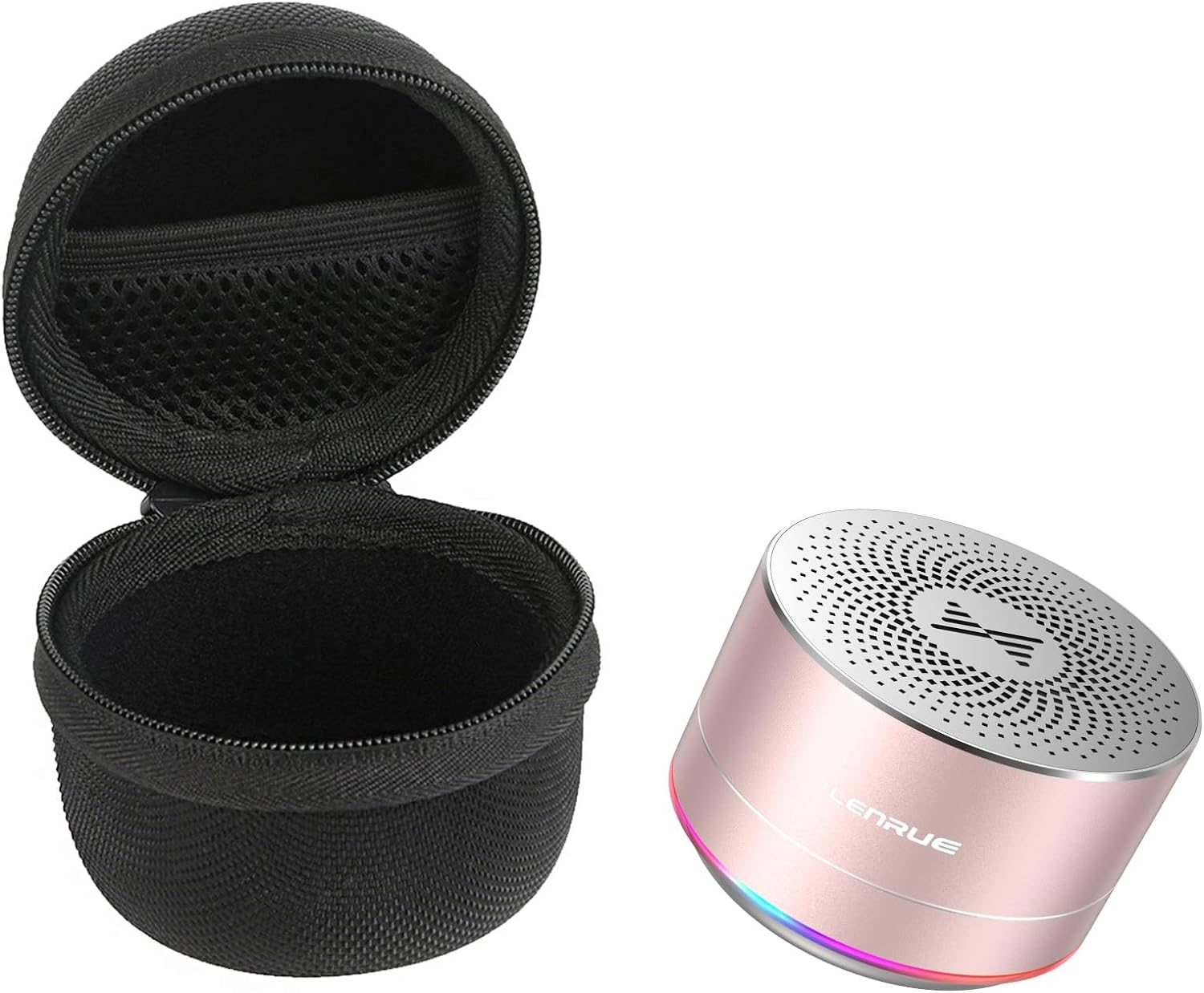 LENRUE Portable Wireless Bluetooth Speaker with Built-In-Mic,Handsfree Call,Aux Line,Hd Sound and Bass for Iphone Ipad Android Smartphone and More (Pink+Case)