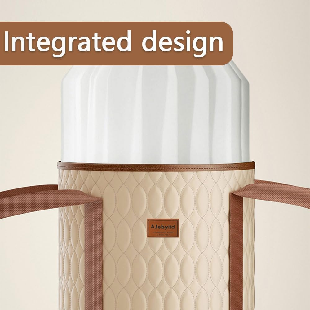 HYAVIA Foldable Foot Soaking Bag &ndash; Tall Collapsible Foot Bath Bucket for Home Spa, Portable PVC Foot Basin for Travel Camping, Over-Calf Height, 32&times;38Cm, Beige image number 2