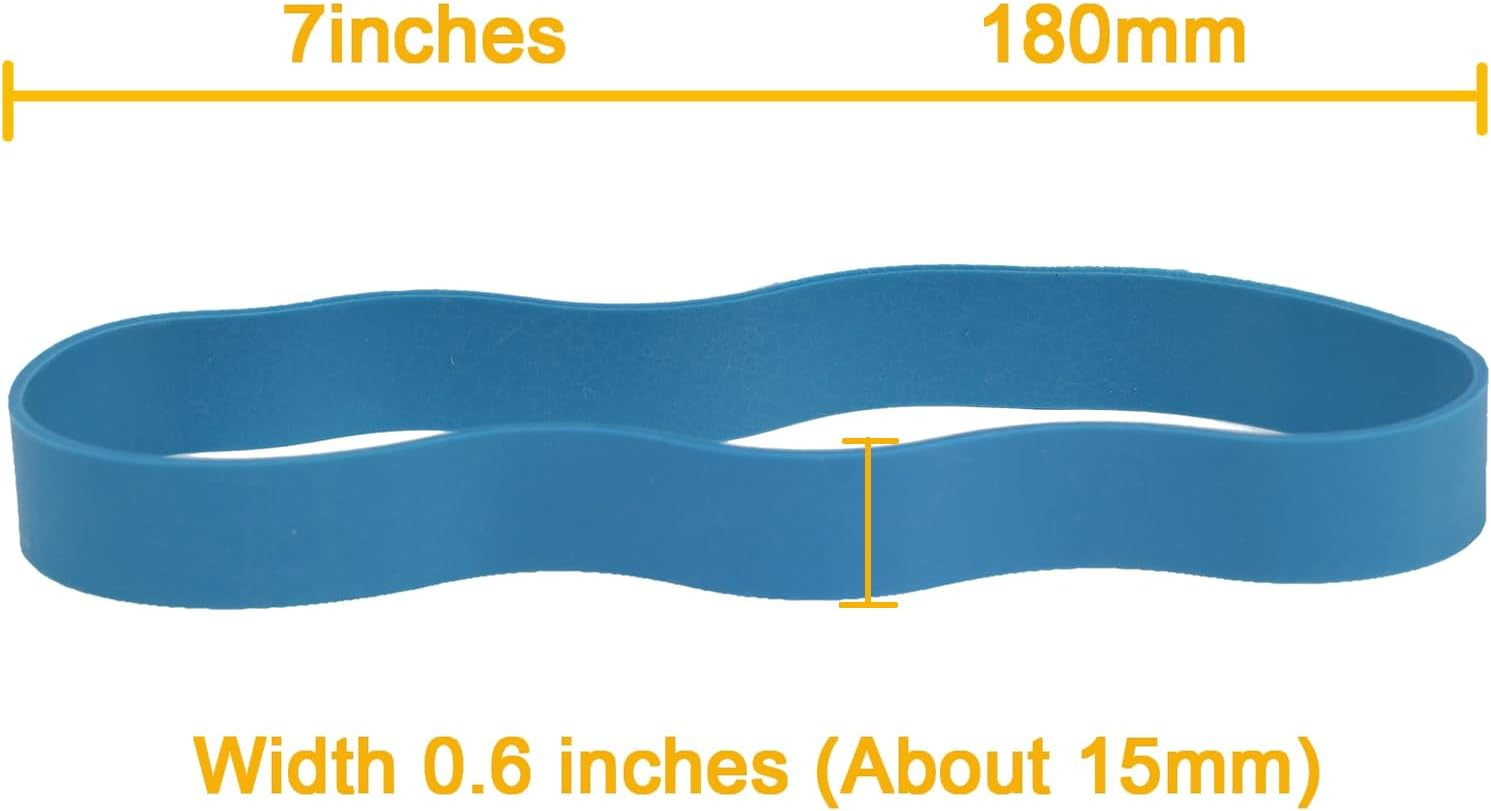 Rubber Bands Size#107 Blue 20Pcs Heavy Duty Big Wide Elastic Bands for Office Supplies image number 2