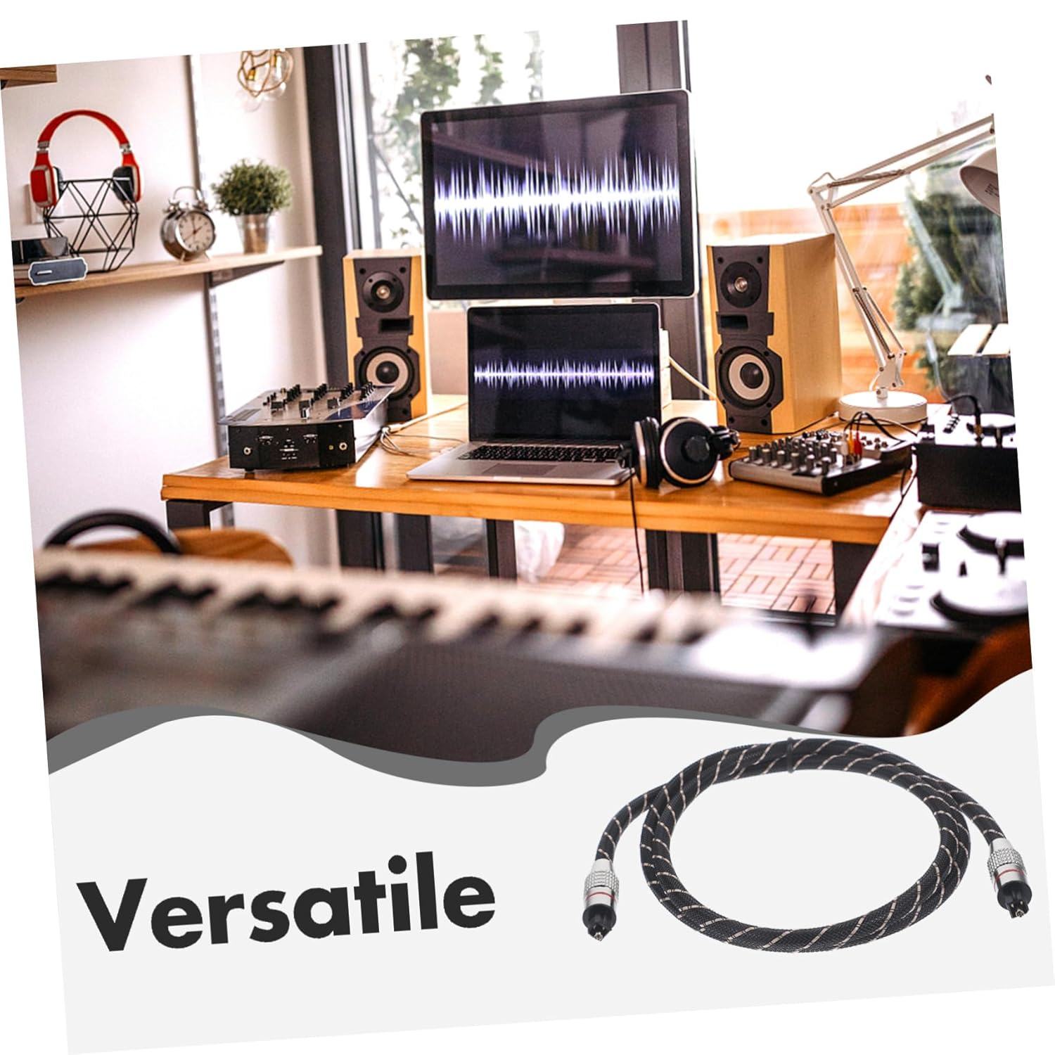 COHEALI Optical Audio Cable Digital Fiber Optic Cable for Tv Home Theater System Extension Cord for Audio Devices