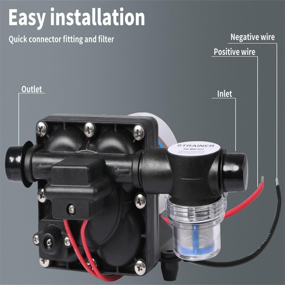 12V Caravan Water Pump High Pressure Self-Priming Rv Camping Boat 70PSI 20.8L/M image number 1