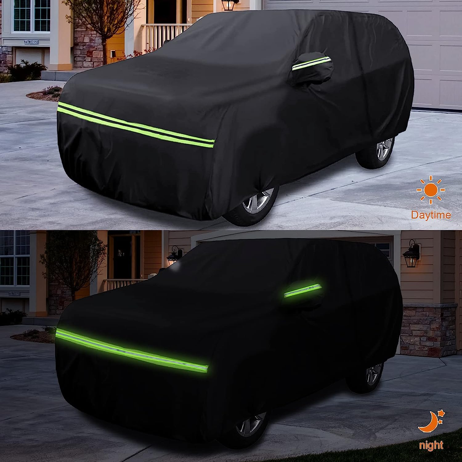 Waterproof Car Covers Replace for 2002-2023 Volvo XC90, 6 Layers All Weather Car Cover with Zipper Door & Windproof Bands for Snow Rain Dust Hail Protection image number 2