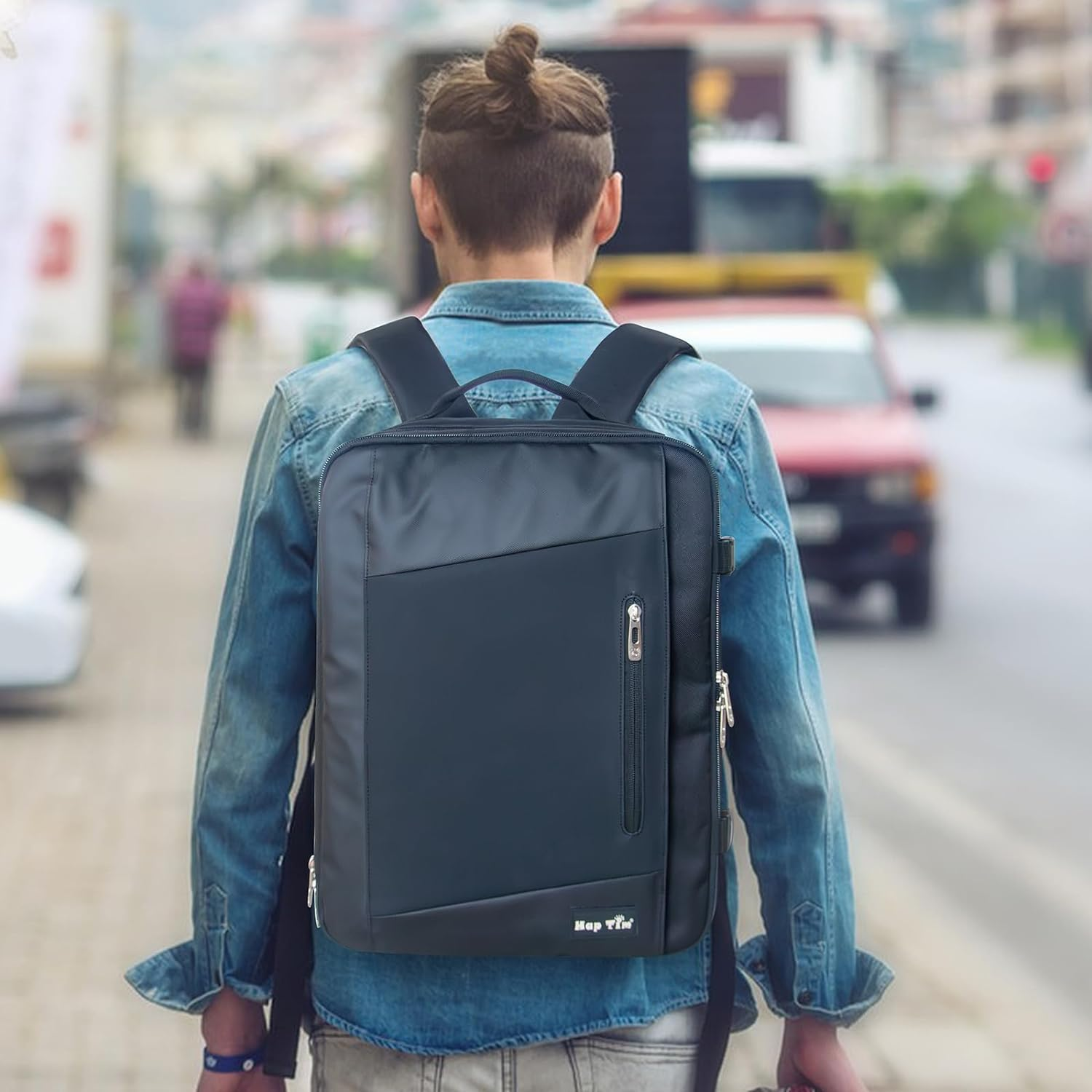 Hap Tim Travel Backpack for PS5 Console, Padded Protection Playstation 5 Carrying Case, Large Capacity for Laptop, PS5 Controller, Headset, Game Discs and Accessories, Black （AU-2306） image number 6