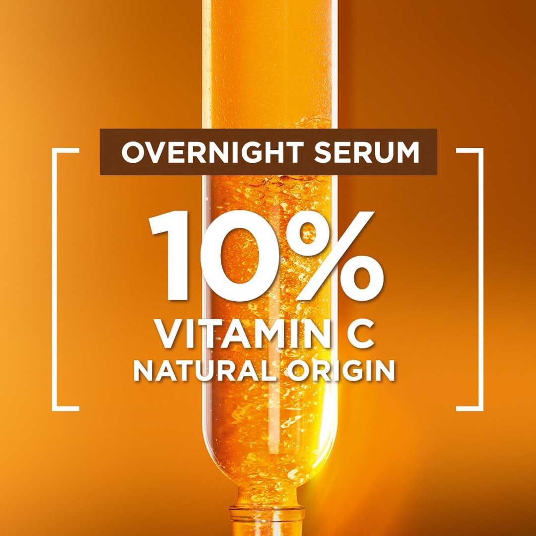 Garnier Bright Complete Night Vitamin C Serum with 10% Pure Vitamin C for Bright Skin, PM Routine Vitamin C Serum Suitable for All Skin Types, 15Ml image number 2