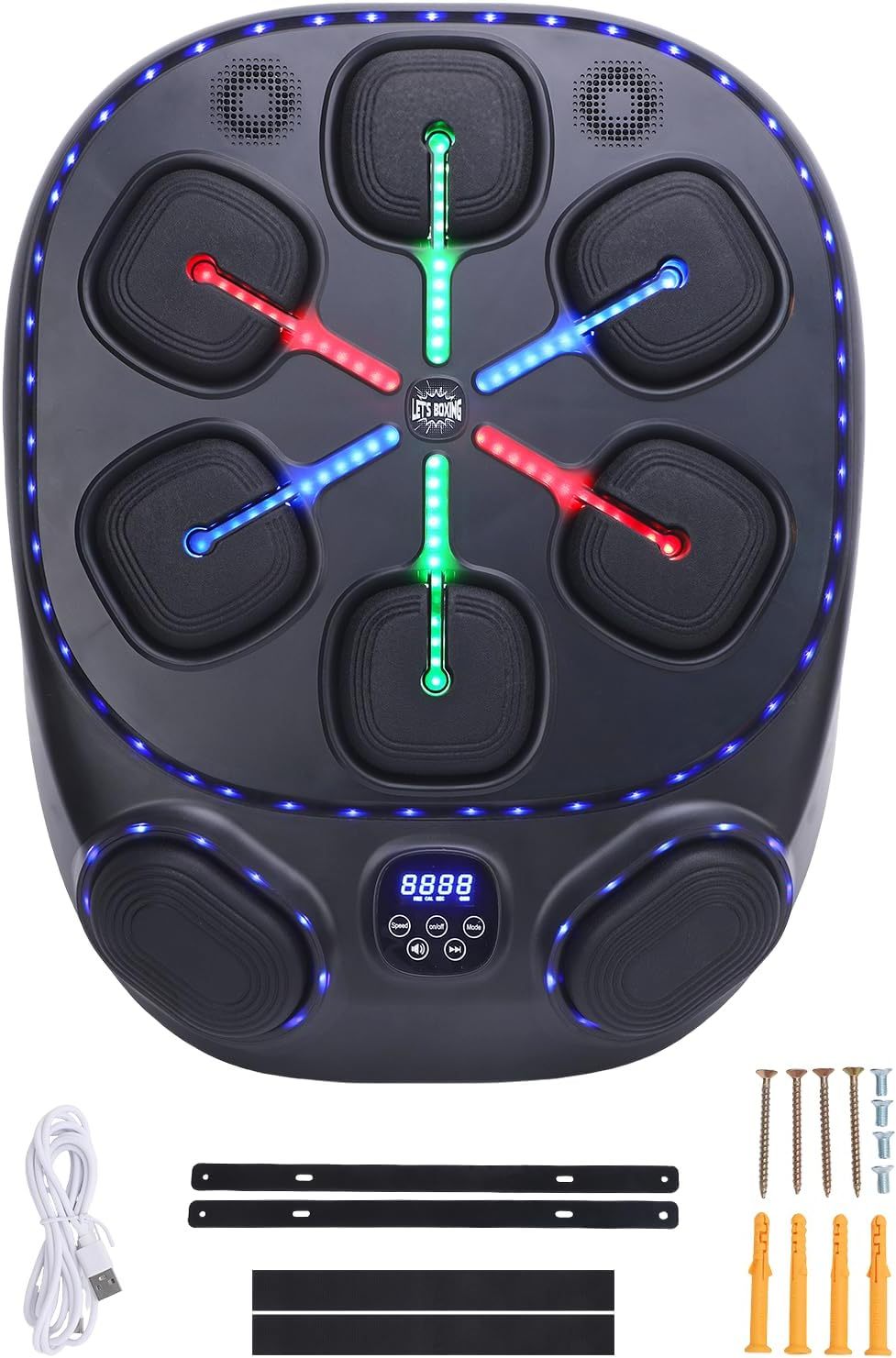 ZEMBSOYA Smart Music Boxing Machine Wall Target Training Adjustable Bluetooth Wall Mounted Punching Machine for Children Adults image number 2