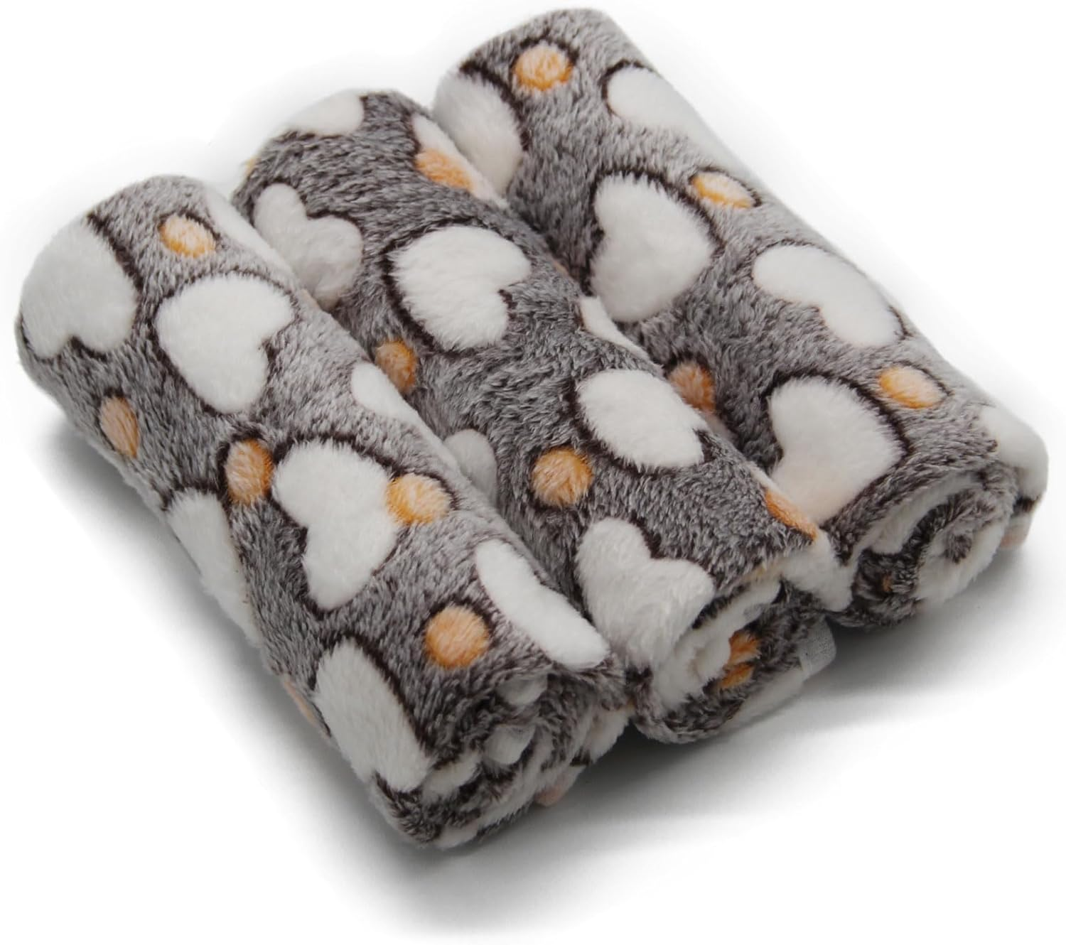 1 Pack 3 Puppy Blankets Super Soft Warm Sleep Mat Grey Cute Print Blanket Fluffy Fleece Pet Blanket Flannel Throw Dog Blankets for Small Dogs Puppy Dogs Fluffy Cats,Love-Large(40"X30") image number 3