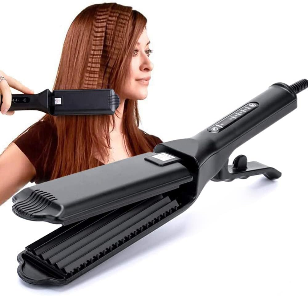 Corrugated Iron Hair Corrugation Anti-Scald Hair Crimper Irons Fluffy Wave Iron Width Plate Styling Tools 110-220 V image number 1