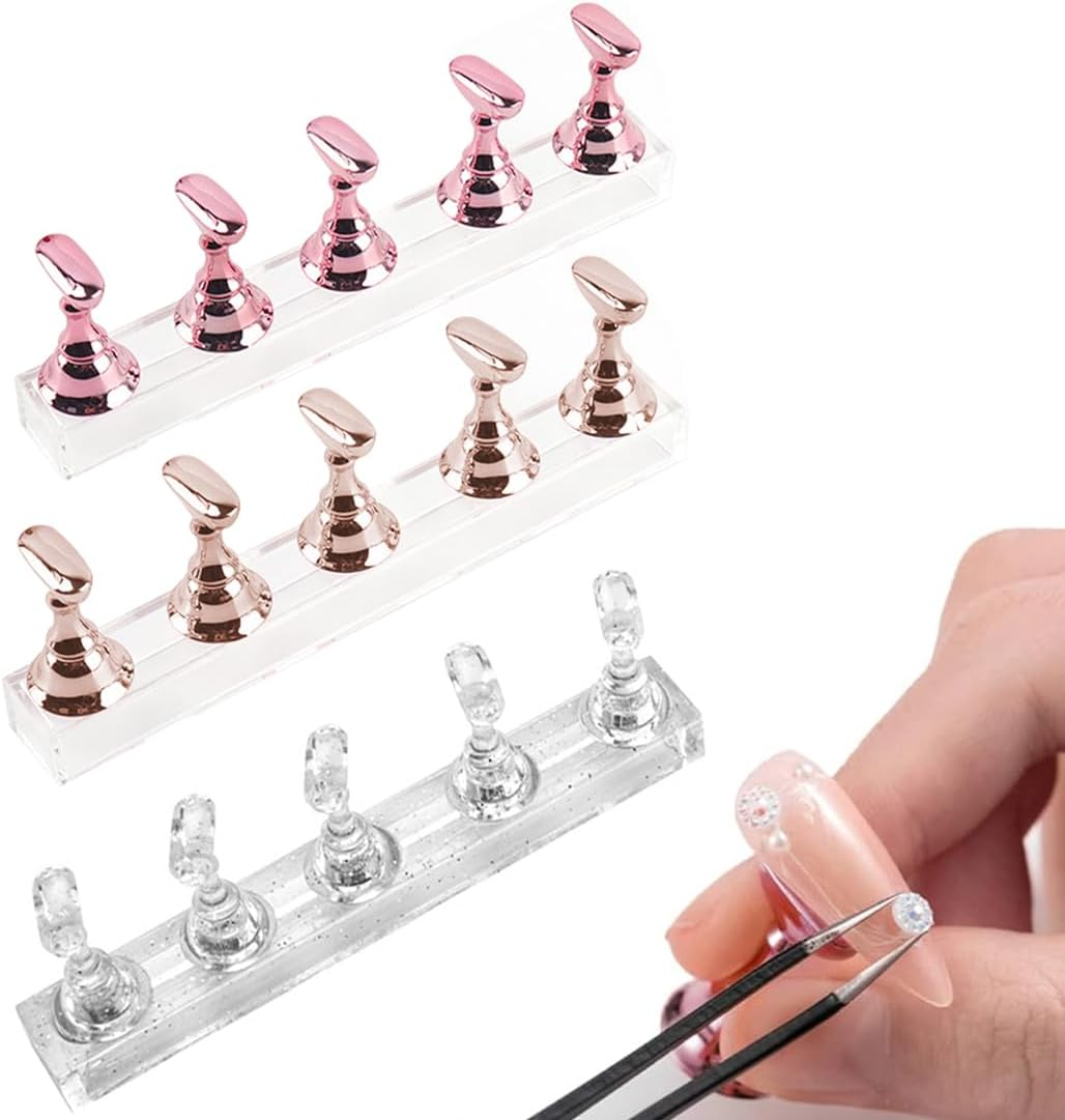 KEMUZ Nail Stand, Nail Accessories, Set of 3, Magnetic Nail Practice Stand with Holder for Nail Tips for Easy Manicure, Practical Manicure Set for Beginners and Professionals at Home or in the Salon image number 2