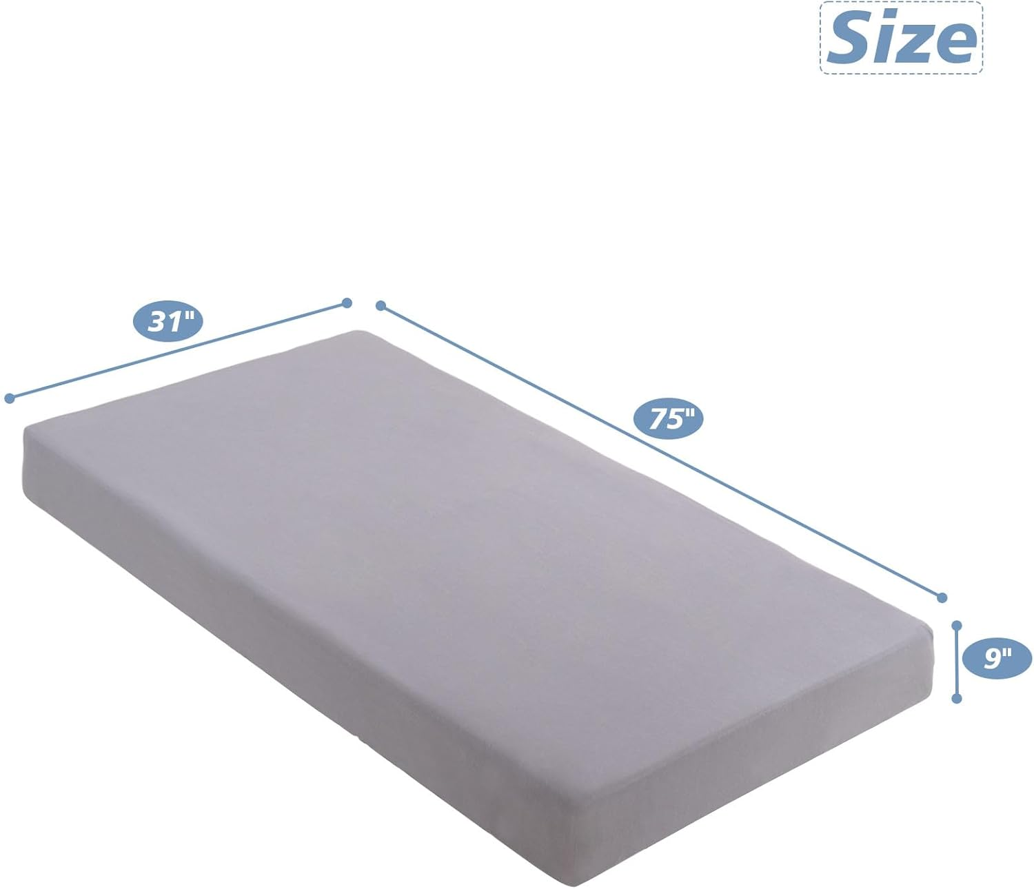 Cot Sheets 31" X 75", 2 Pack Cot Size Sheet Fitted for Narrow Twin Mattress/Rvs Bunk/Guest Beds/Army Cots/Trifold Mattress/Travel Size Mattress, Ultra Soft & Breathable Camper RV Bunk Bed Sheets, Gray image number 3