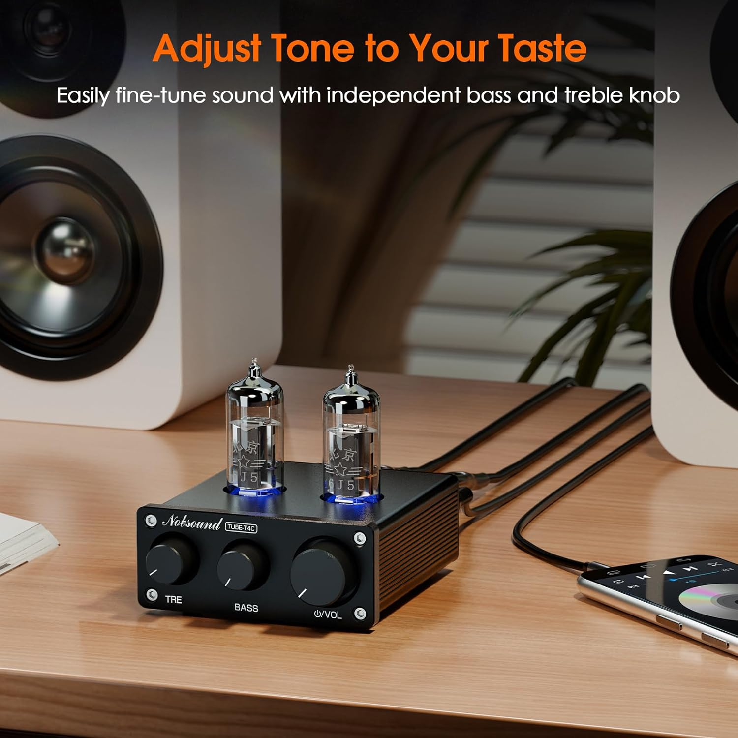 Mini Vacuum Tube Preamp Hifi Stereo Audio Preamplifier W/Treble Bass Control image number 4