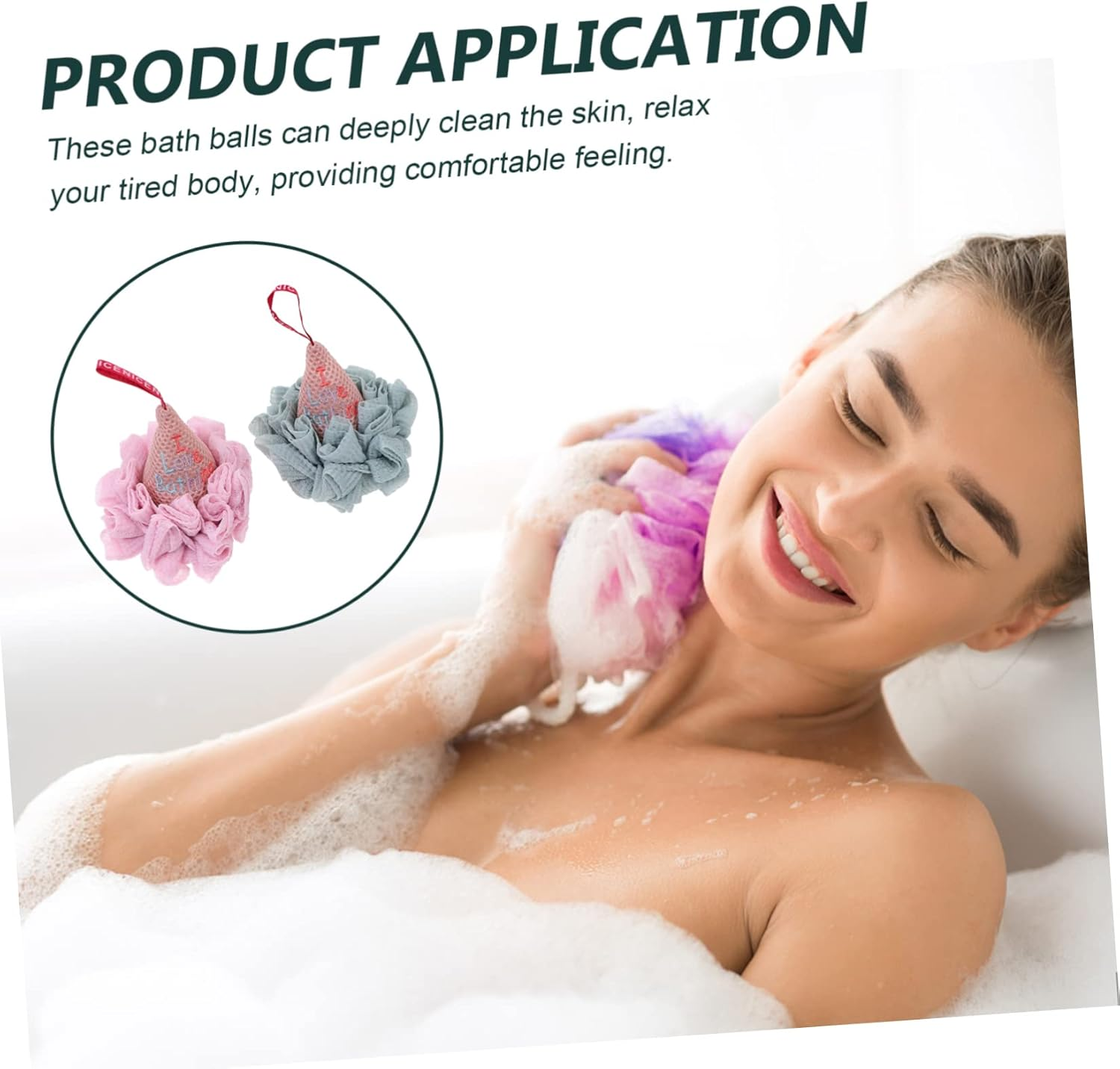 Housoutil 3 Sets Ice Shape Shower Balls Bubble Making Nets for Bath Shower Assorted Bath Flowers Supplies for Family Fun Random Color image number 6