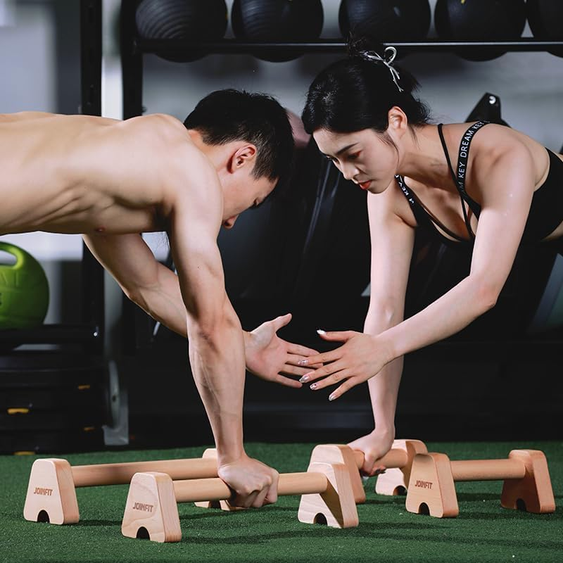 HCE Wooden Parallettes,Push up Bars, Handstand Push up Stands for Men and Women, for Fitness Calisthenics Equipment,Strength Training, Aerobics, Home Gym Exercise Workout image number 6