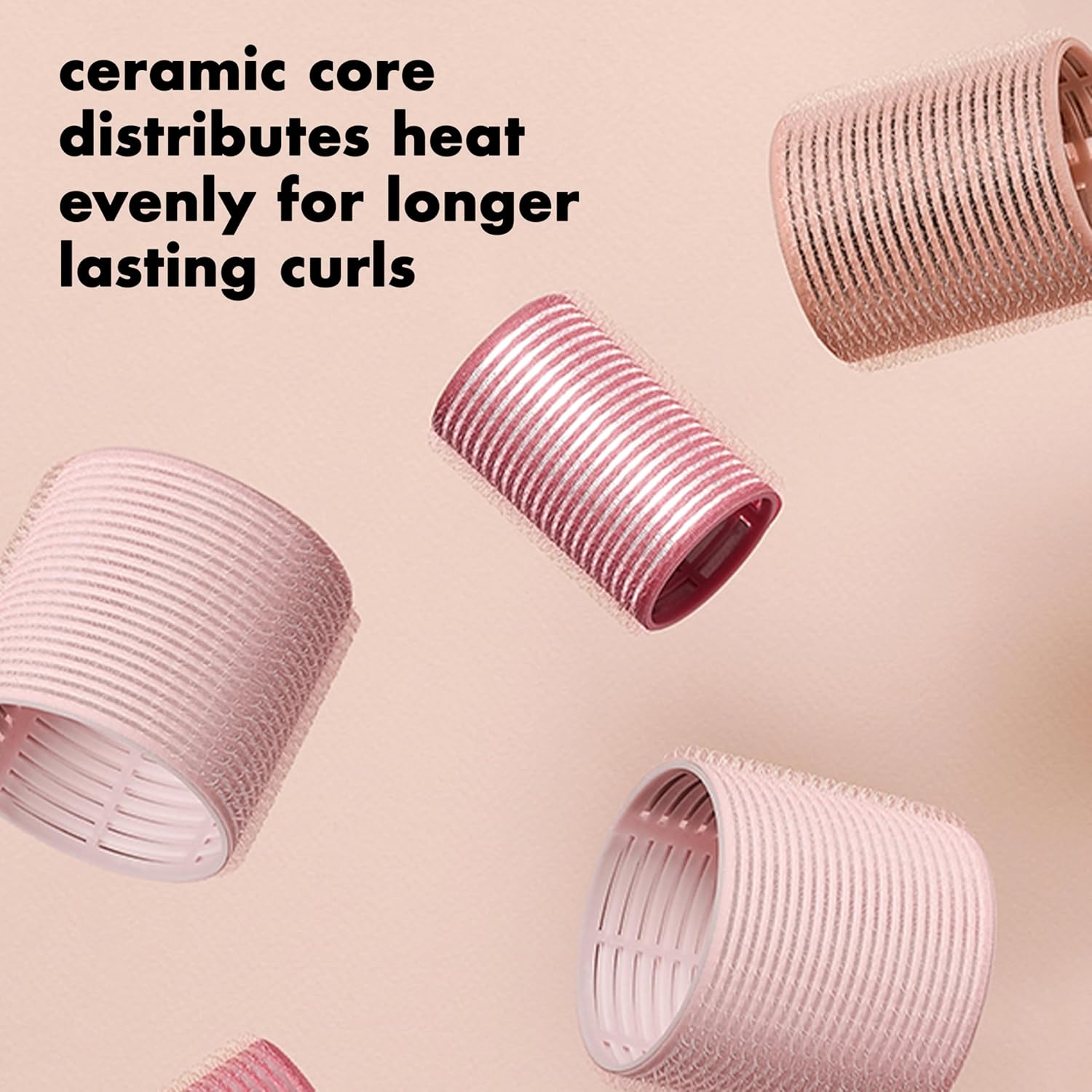 The Hair Edit Ceramic Core Hair Rollers for Salon-Quality Volume Professional Grade Thermal Rollers, Heat or No-Heat Styling, Soft Waves & Bouncy Blowouts, Root Lift, Long-Lasting Shine 9 Pack image number 1